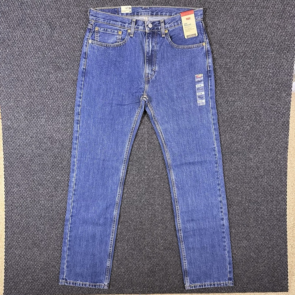 Levi's 505 Men's Jeans 34x34 NWT Regular Fit Straight Leg Medium Wash Denim